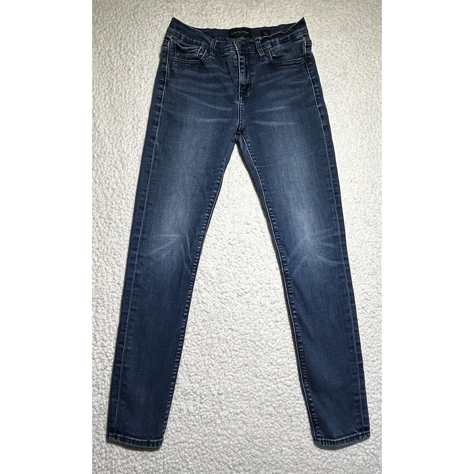 Lucky Brand Brooke Blue Dark Wash MidRise Legging Denim Jeans Womens 628